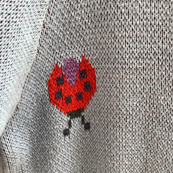 Modcloth ladybug 🐞 knitted vest cardigan 1X 🐞 jacket - Picture 2 of 4